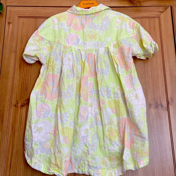 Free People Hawaiian Floral Blouse EUC Unique - Picture 5 of 5